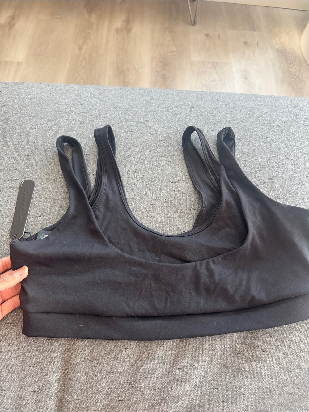 Skims Nike Black Scoop-Neck Low-Impact Sports Bra